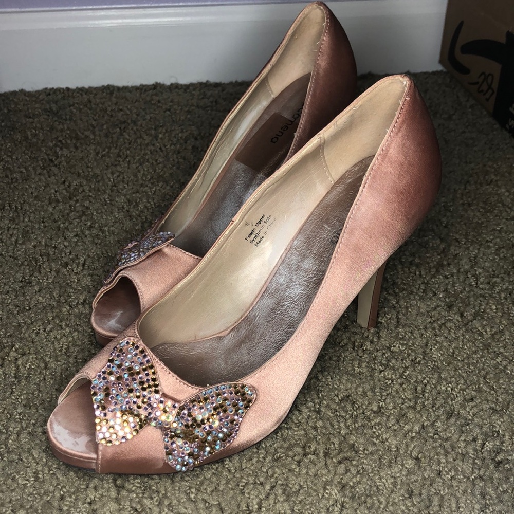 Rose gold Heels with bow